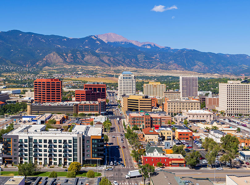 aerial view of colorado springs, Audio-Visual Colorado Springs