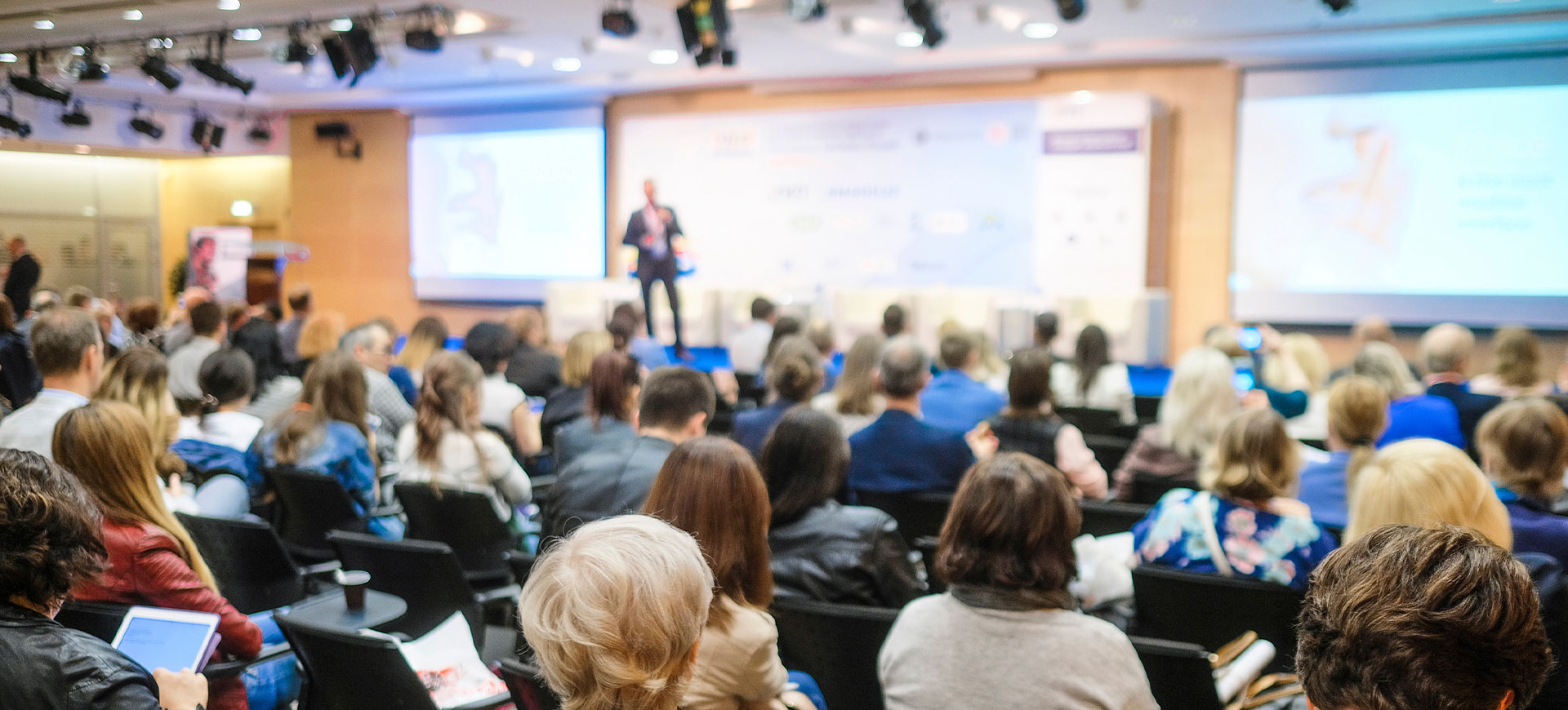 An audience at a life sciences conference